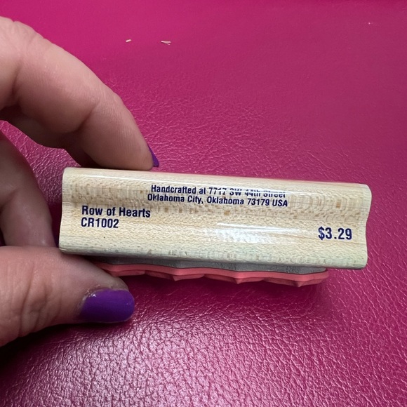 Stampabilities Row Of Hearts Love CR1002 Rubber Stamp Wood - Picture 2 of 4